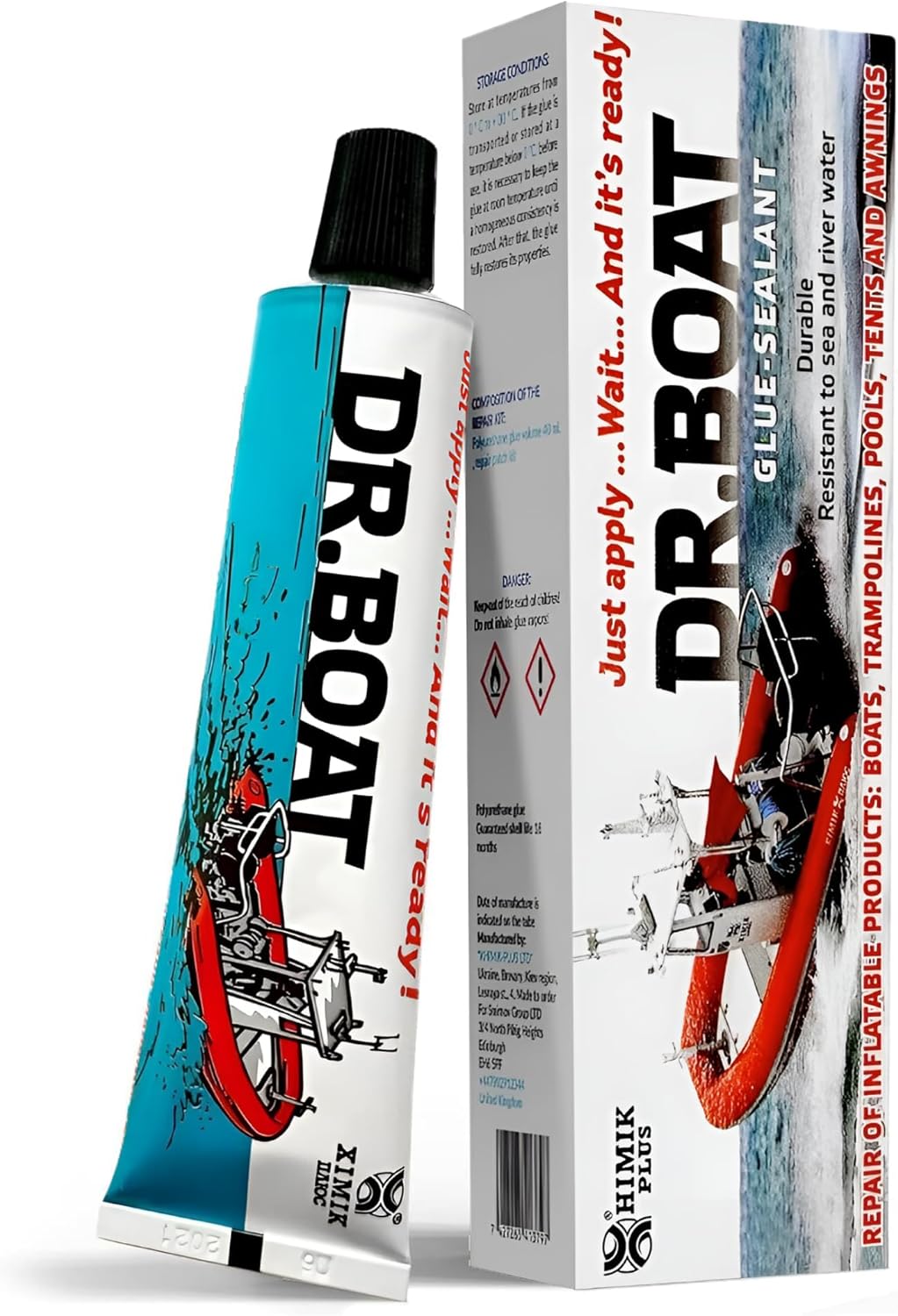 Dr.Boat heavy duty liquid PVC repair kit tube for boats, kayaks, hot tubs and inflatables