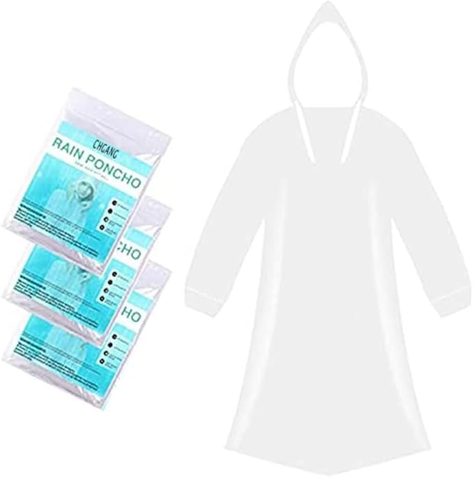 CHGANG 3 pack adult rain ponchos with hoods