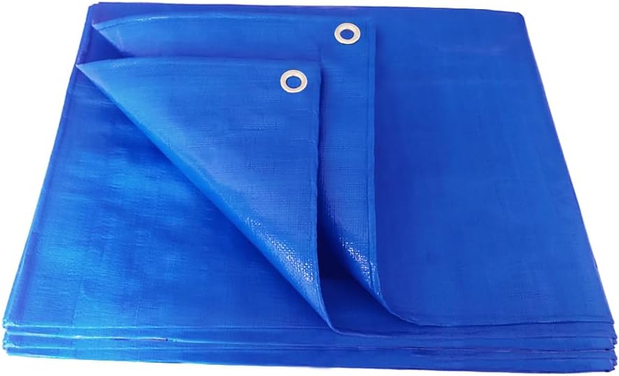 ANSIO 3m x 4m blue water-resistant tarpaulin with reinforced aluminium eyelets