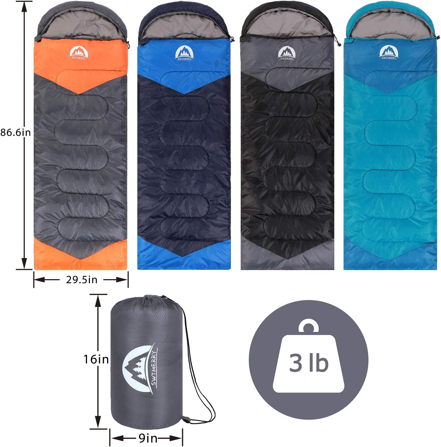 SWTMERRY sleeping bag shown open flat