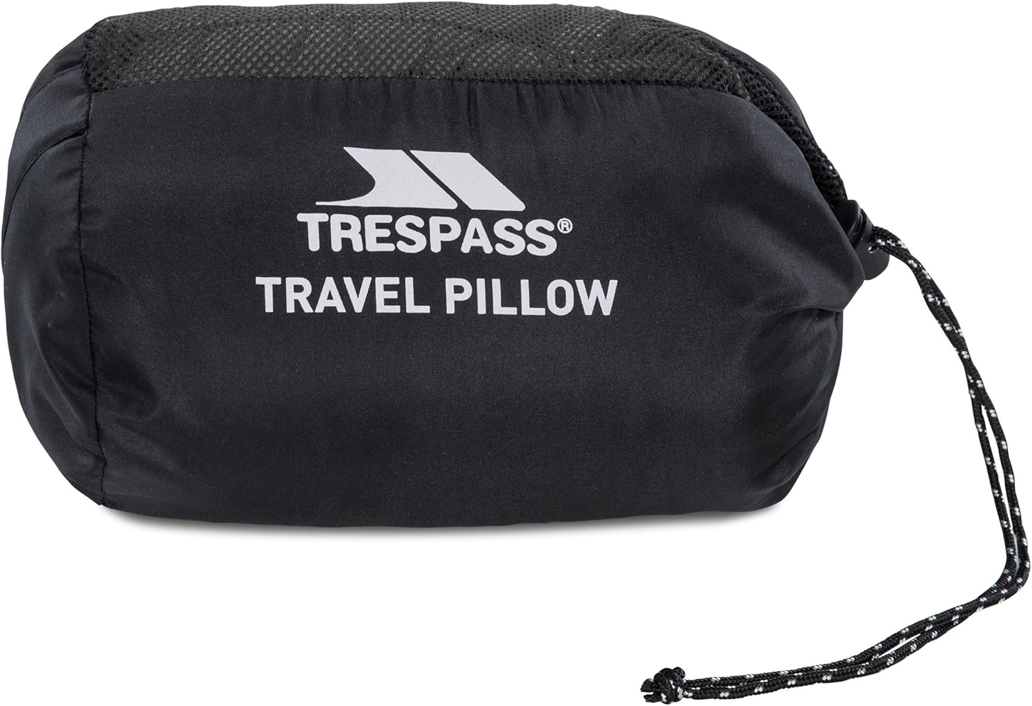 Close-up detail of the Trespass Snoozefest travel pillow fabric and stitching