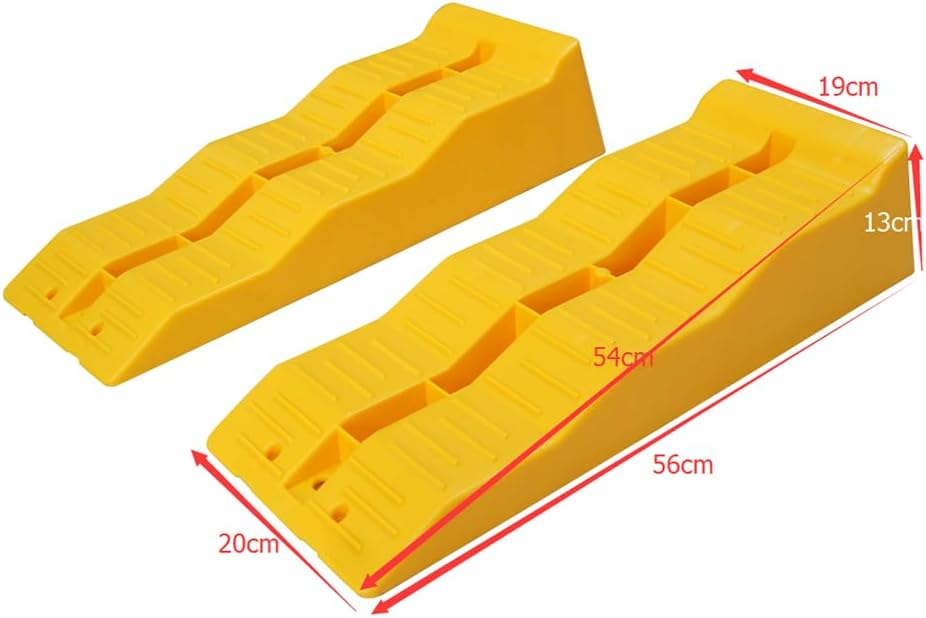 KATSU levelling ramps with dimensions marked: 56cm long, 20cm wide, 13cm high