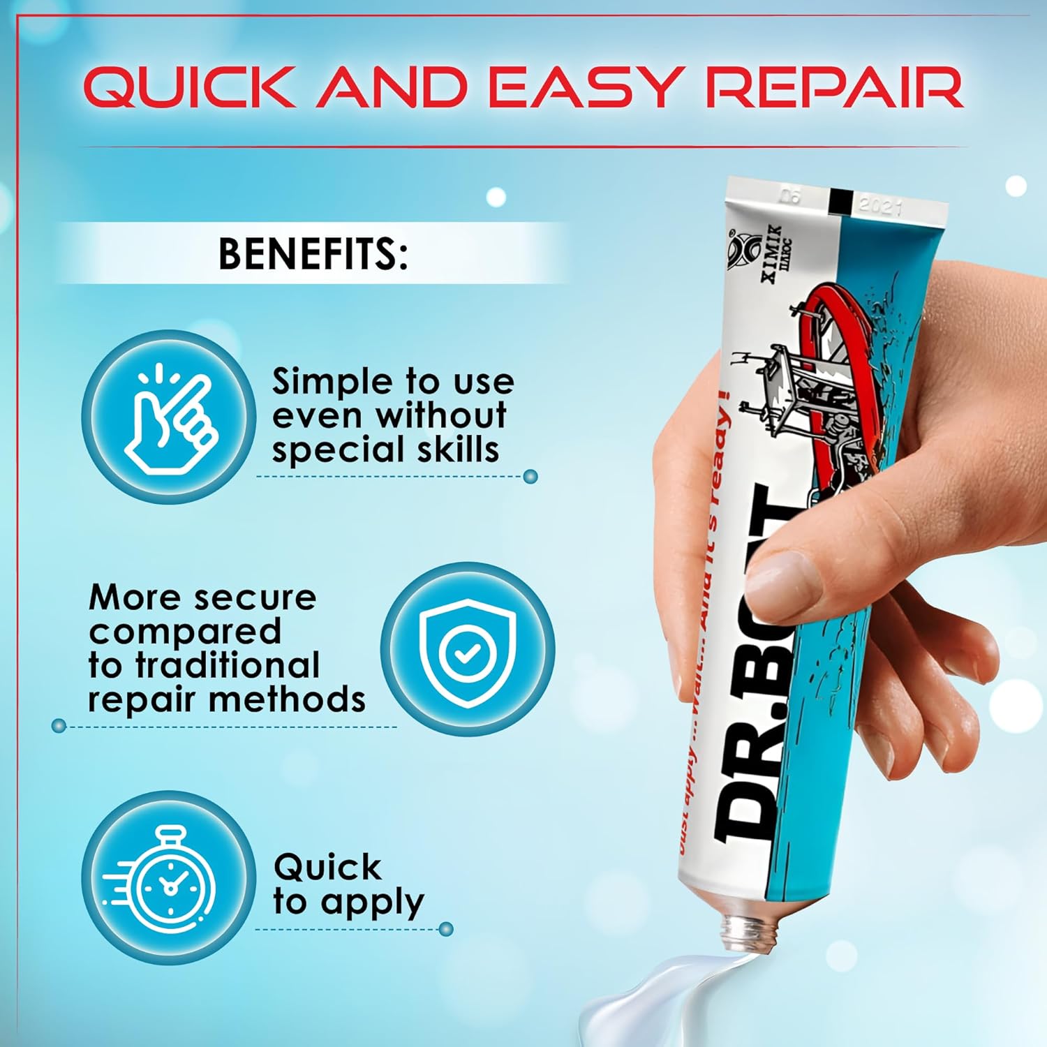 Dr.Boat tube photographed at an angle showing size and form factor