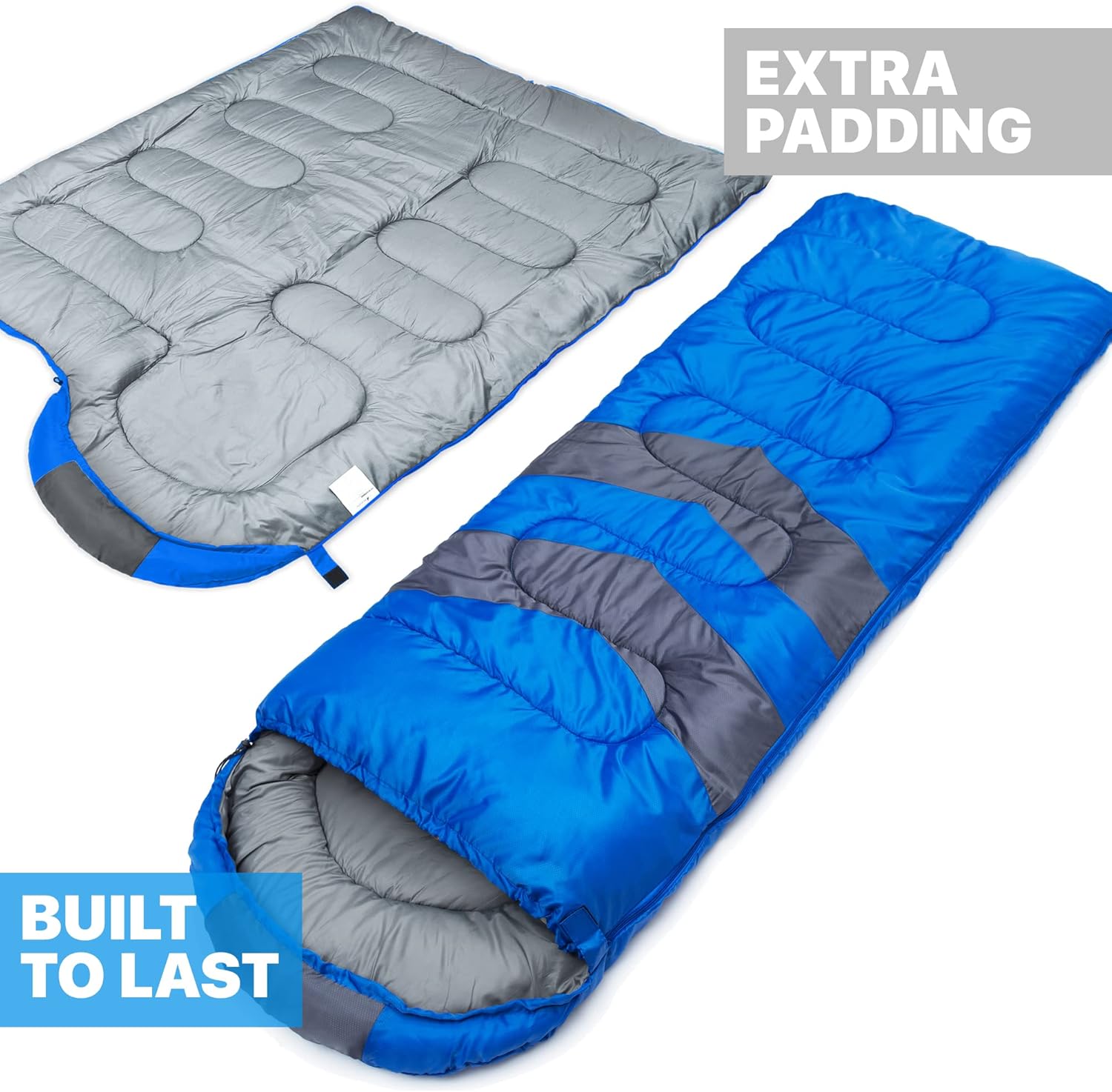 MalloMe sleeping bag stitching detail along the zip line
