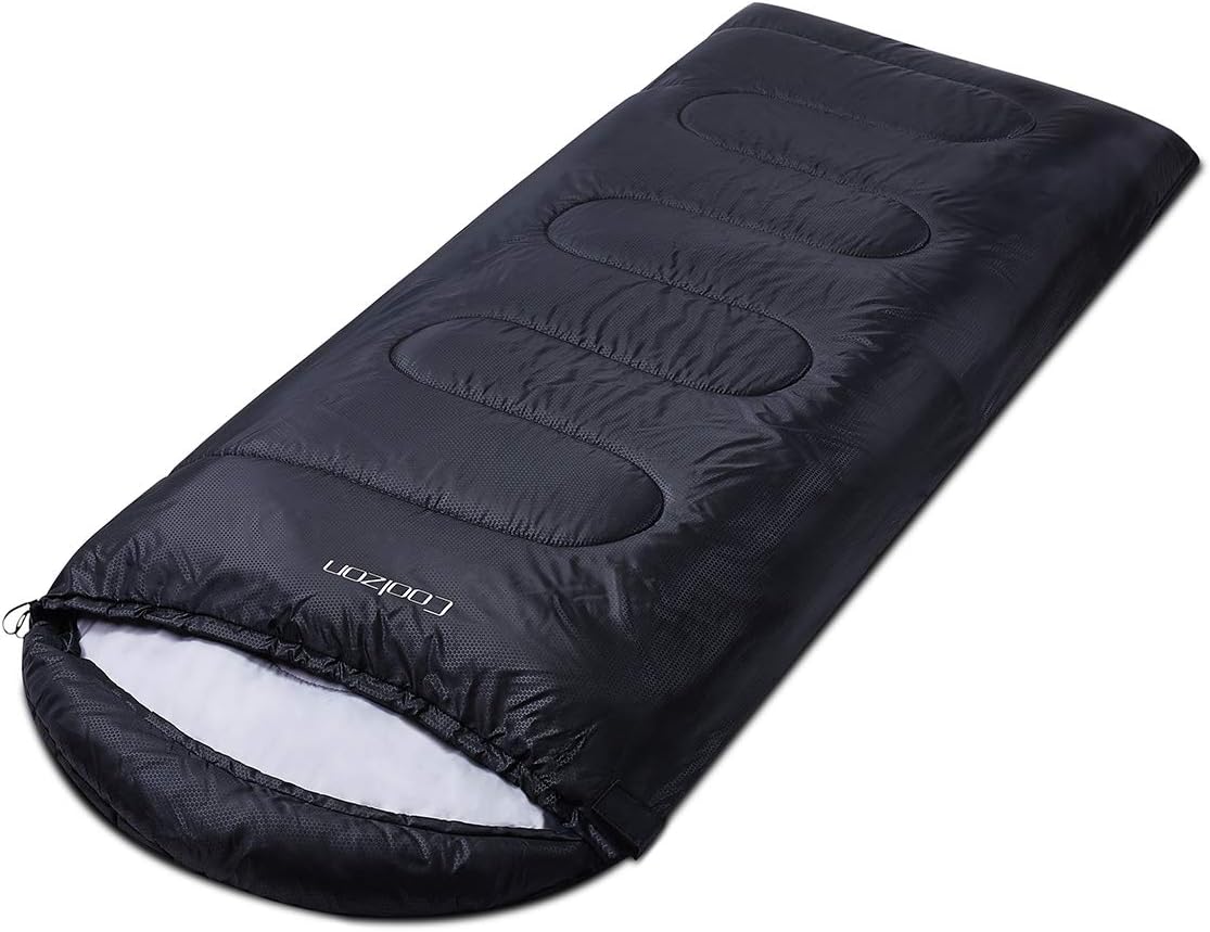Coolzon sleeping bag in its zipped storage sack with carry strap