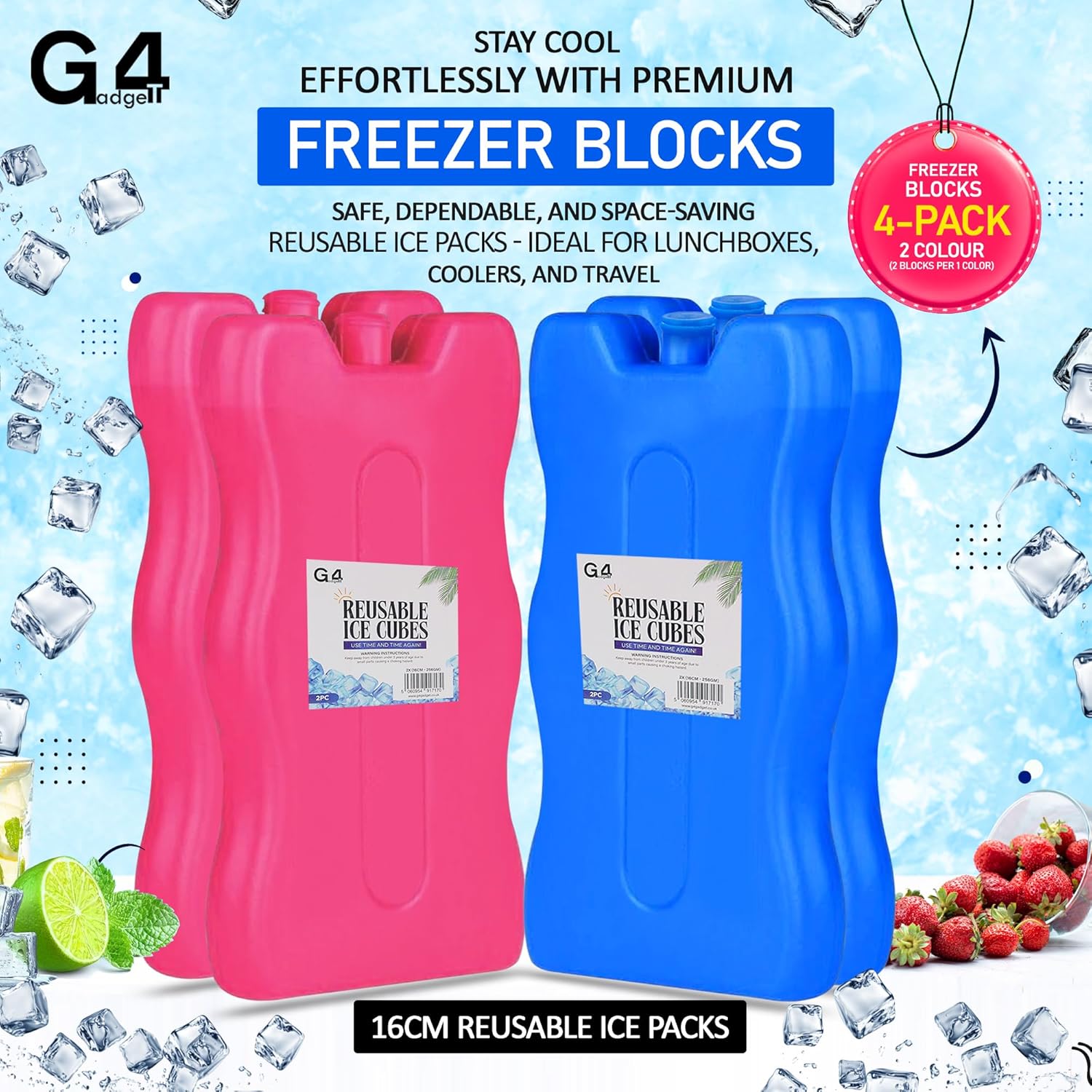 G4GADGET freezer block shown at an angle to highlight its thin profile