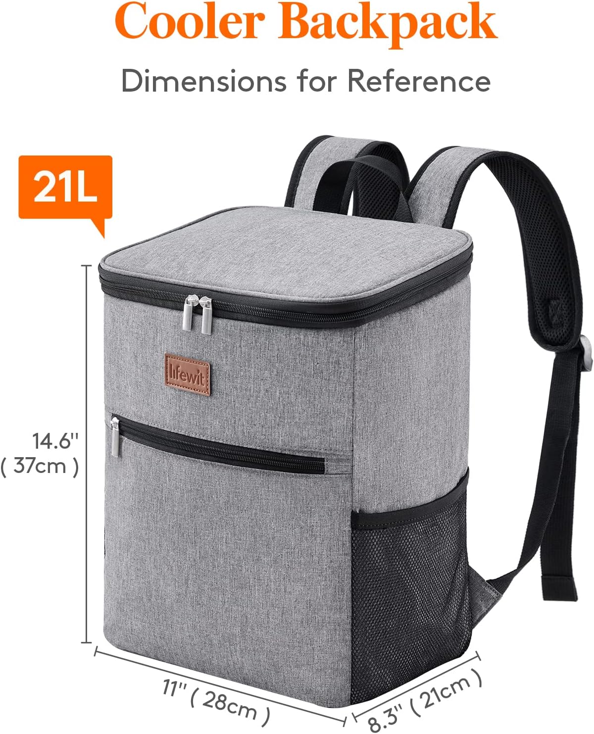 Lifewit cooler backpack open showing large single-compartment interior