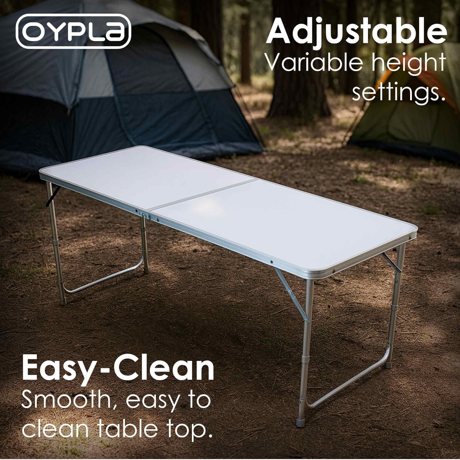 Close-up of the Oypla folding table leg locking mechanism