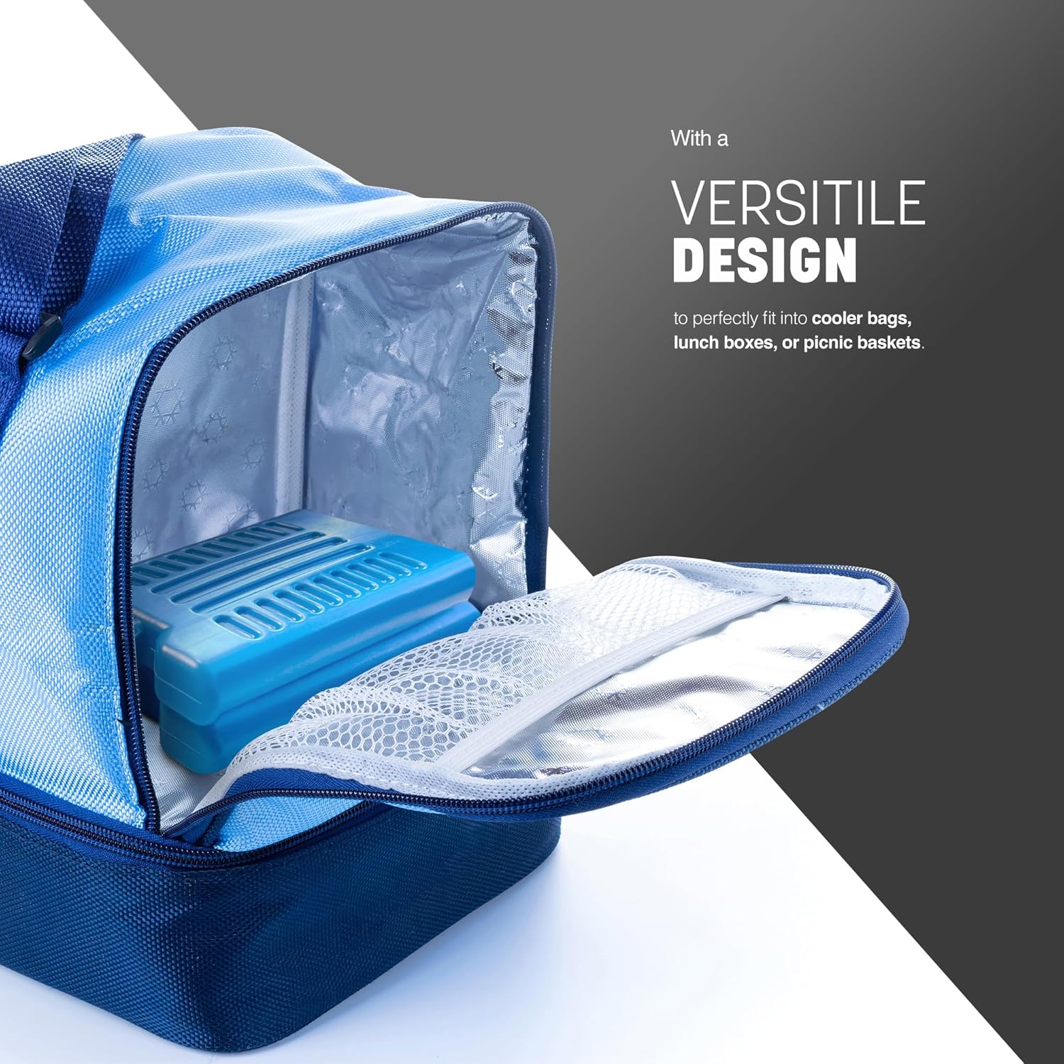 Close-up showing the compact dimensions of a KEPLIN freezer ice block