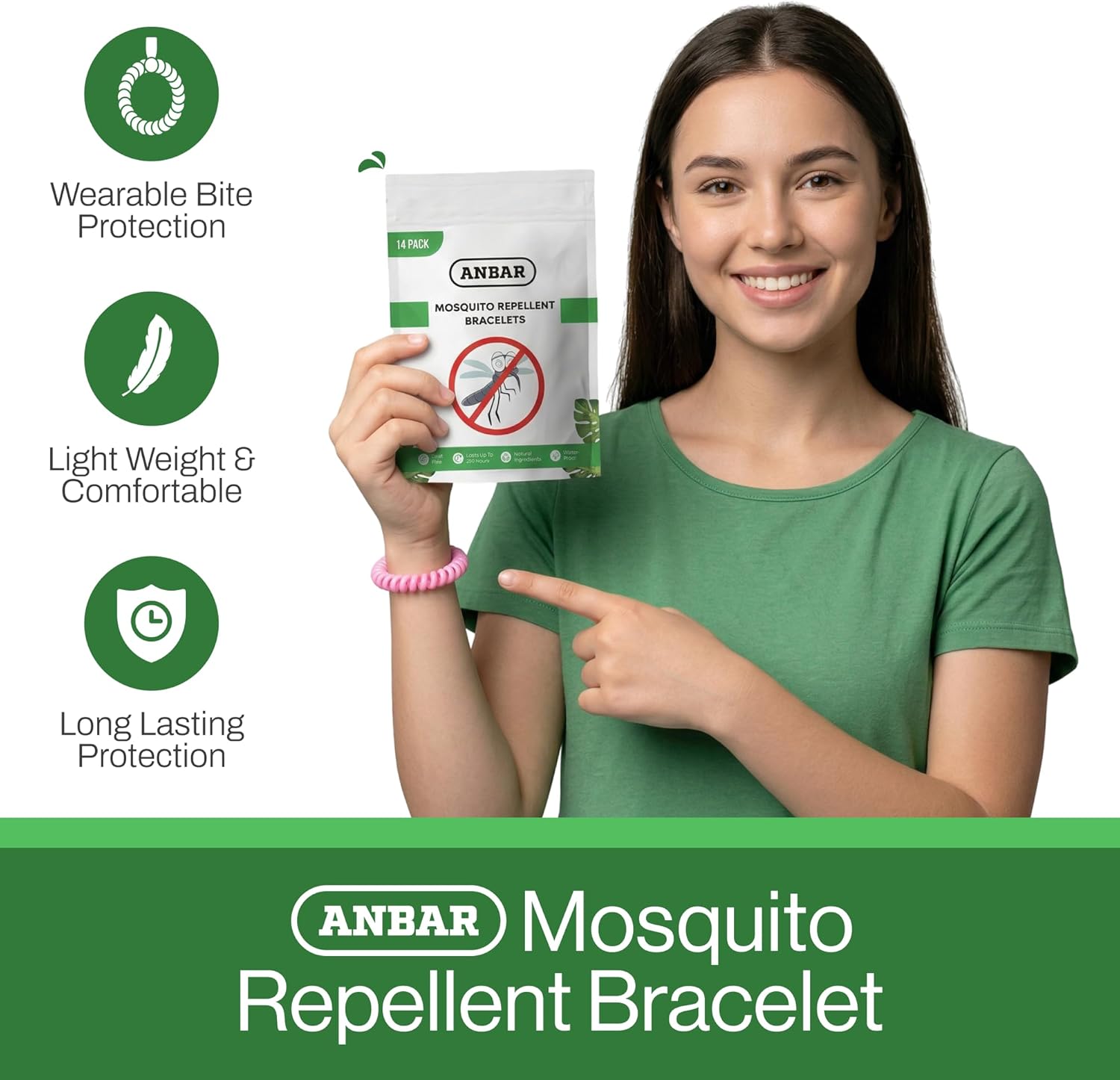 Close-up of a single Anbar mosquito band showing colour and texture