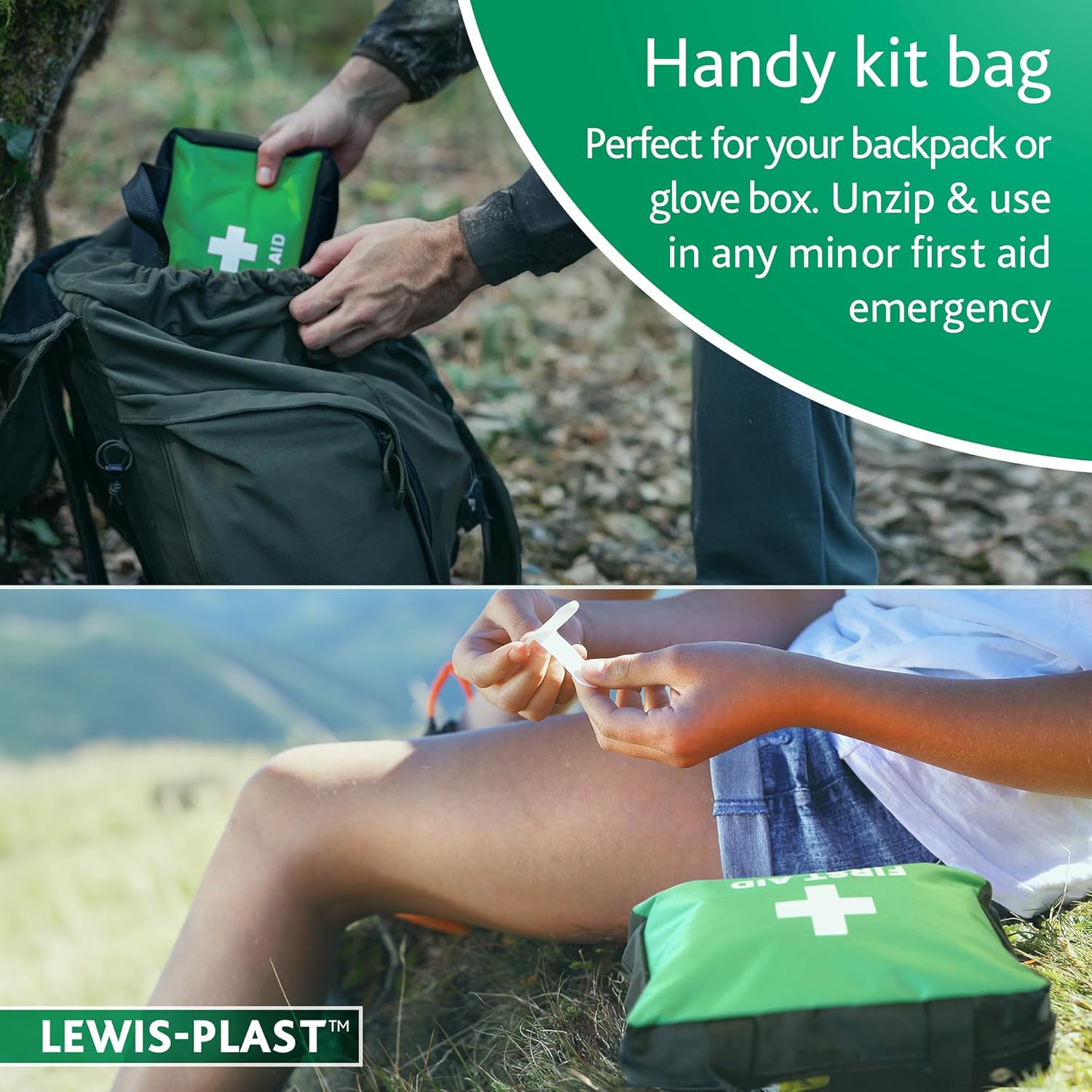 Lewis-Plast first aid kit packaging and labelling
