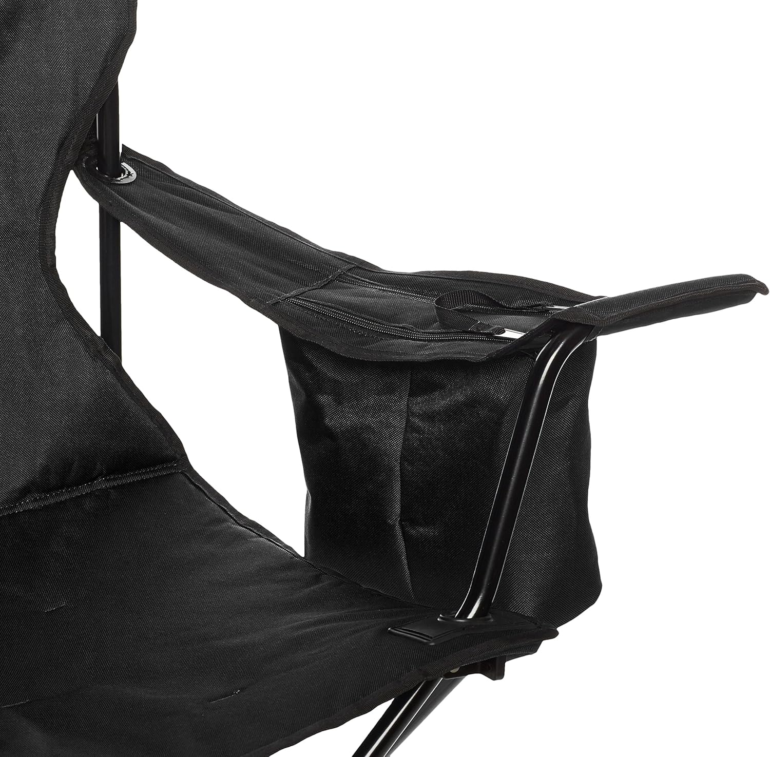 The Amazon Basics camping chair packed in its carry bag with strap, ready for transport