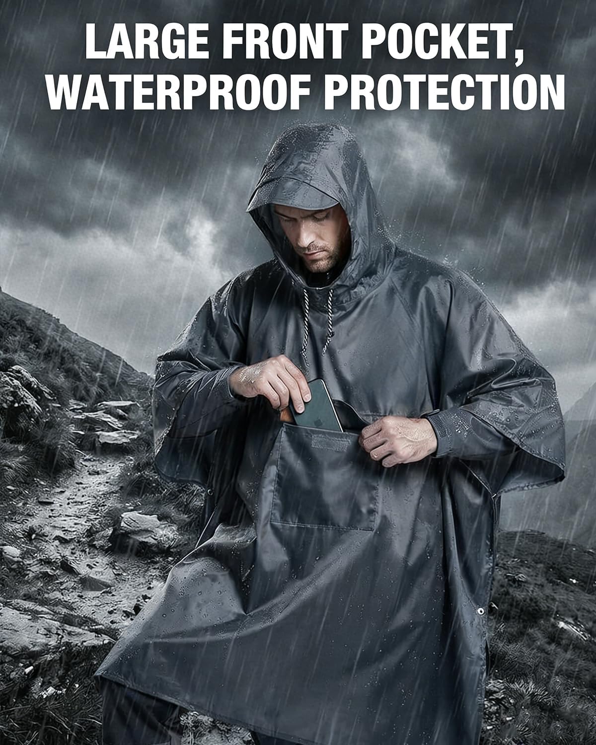 Victoper poncho folded into its included carry bag
