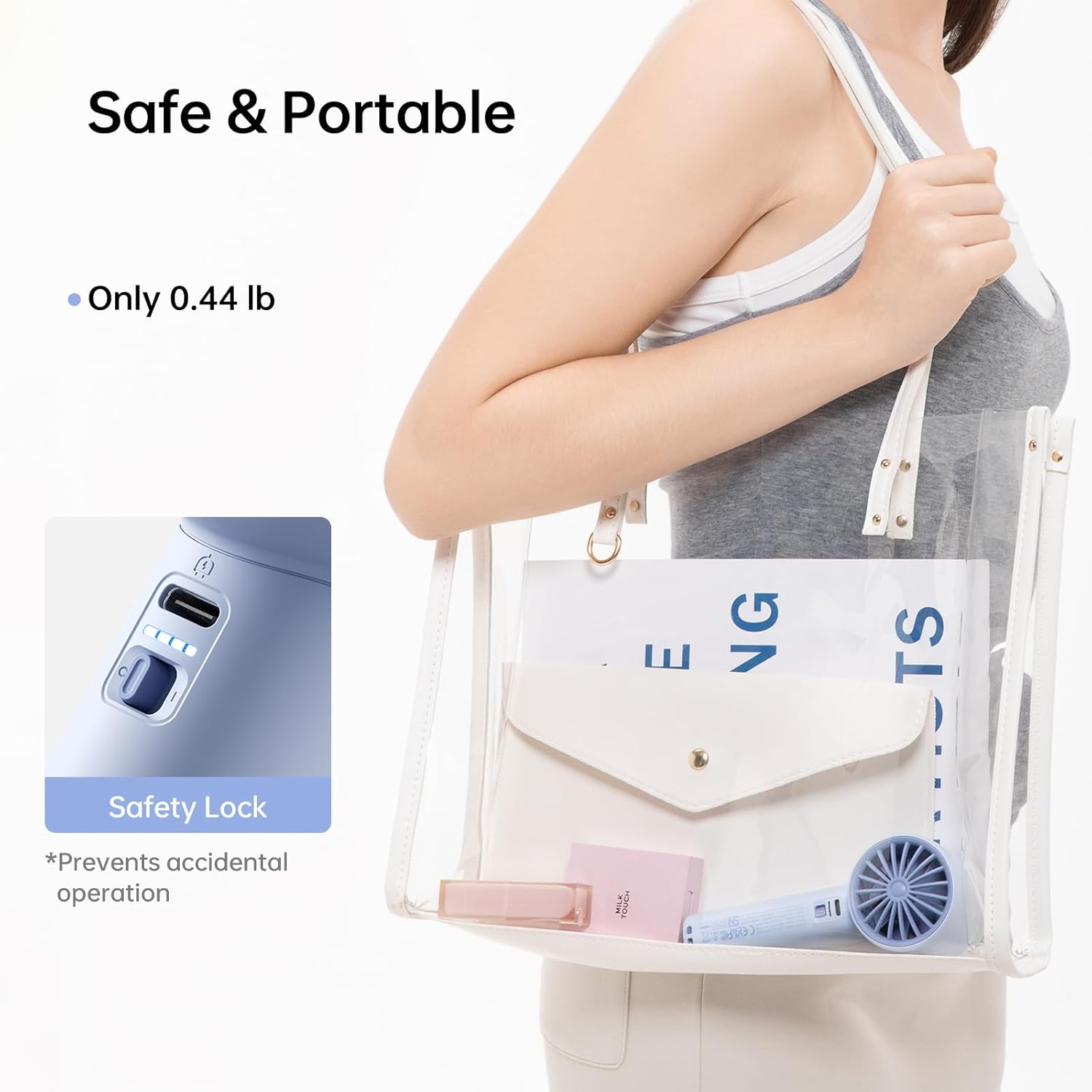 JISULIFE handheld fan packaging and contents