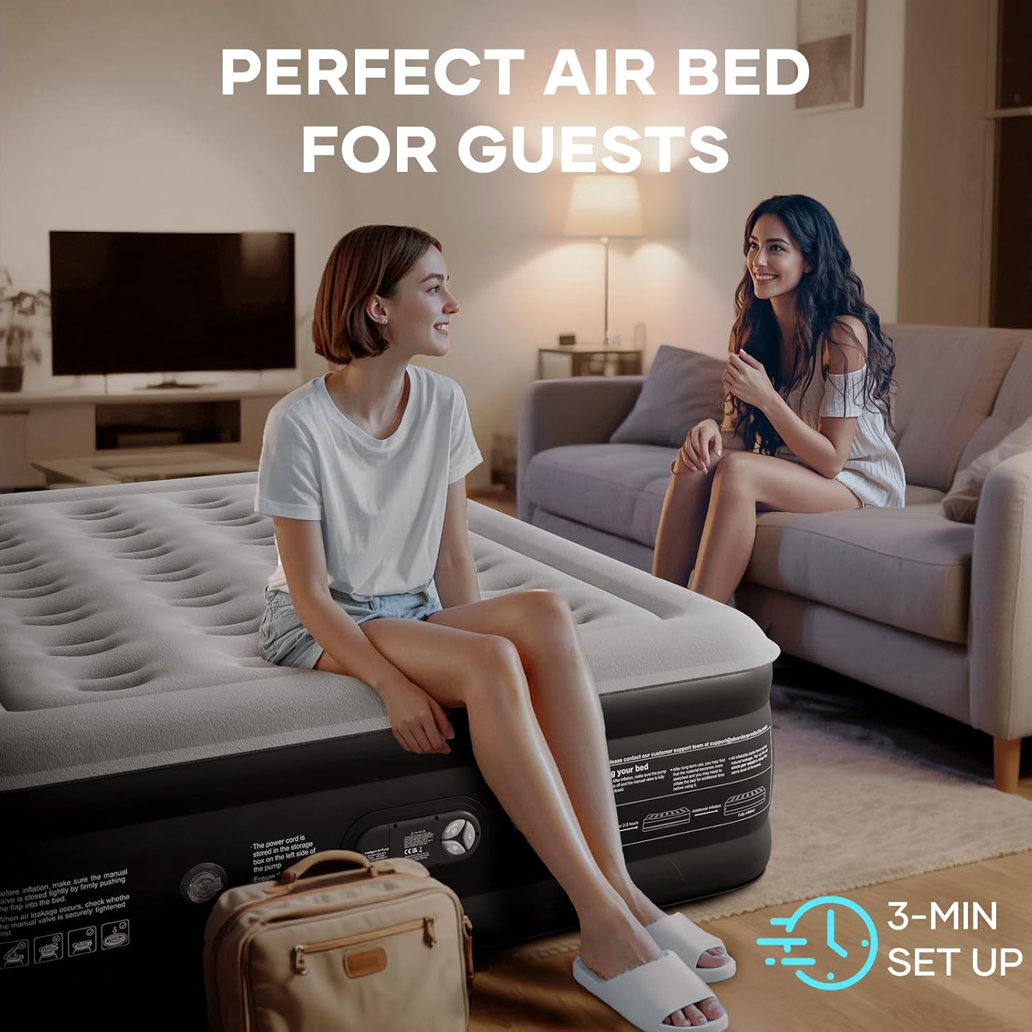 OlarHike double airbed set up inside a family tent for a UK camping weekend