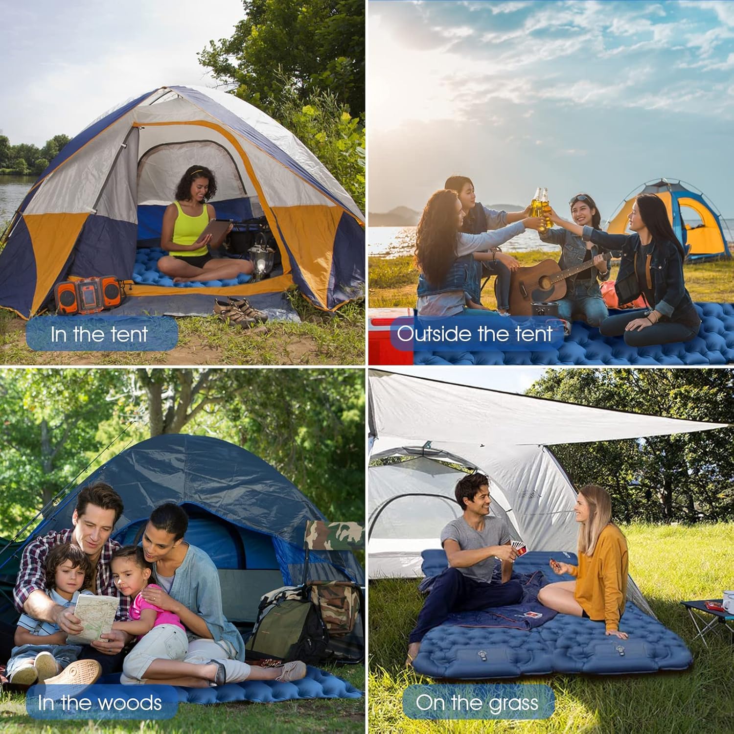 HiiPeak sleeping pad shown in context inside a tent ready for use