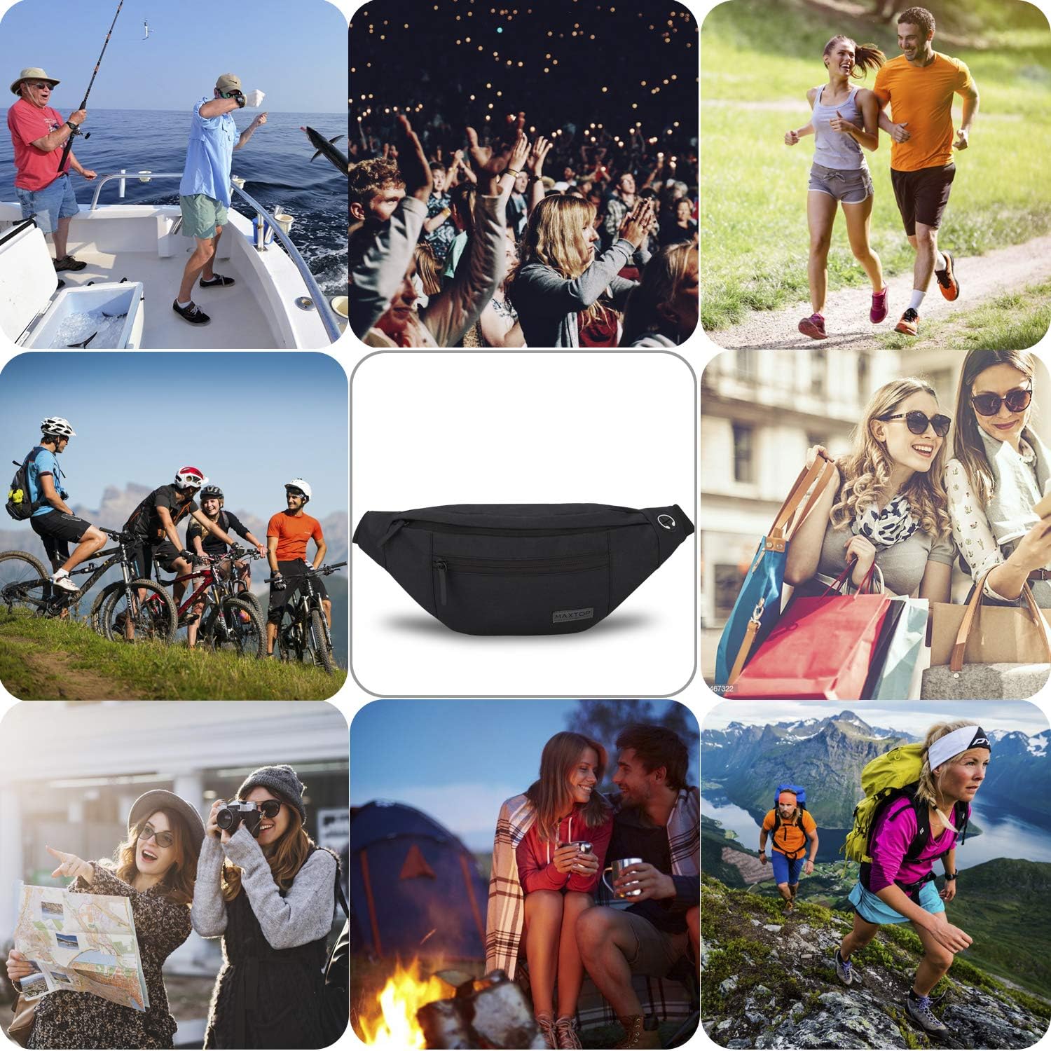 MAXTOP bumbag worn crossbody by a person walking outdoors