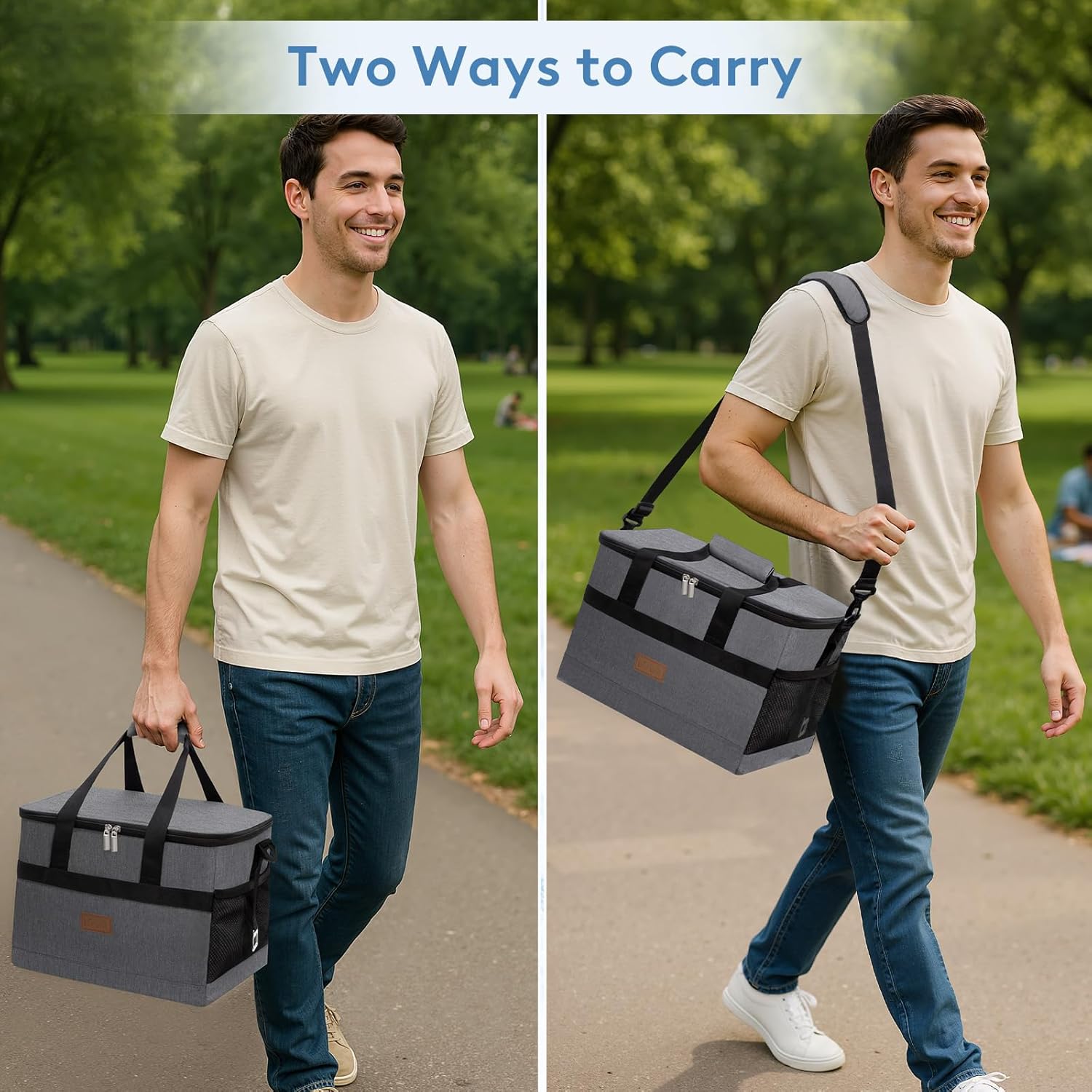 Lifewit cooler bag shown in a picnic context with food and drinks nearby