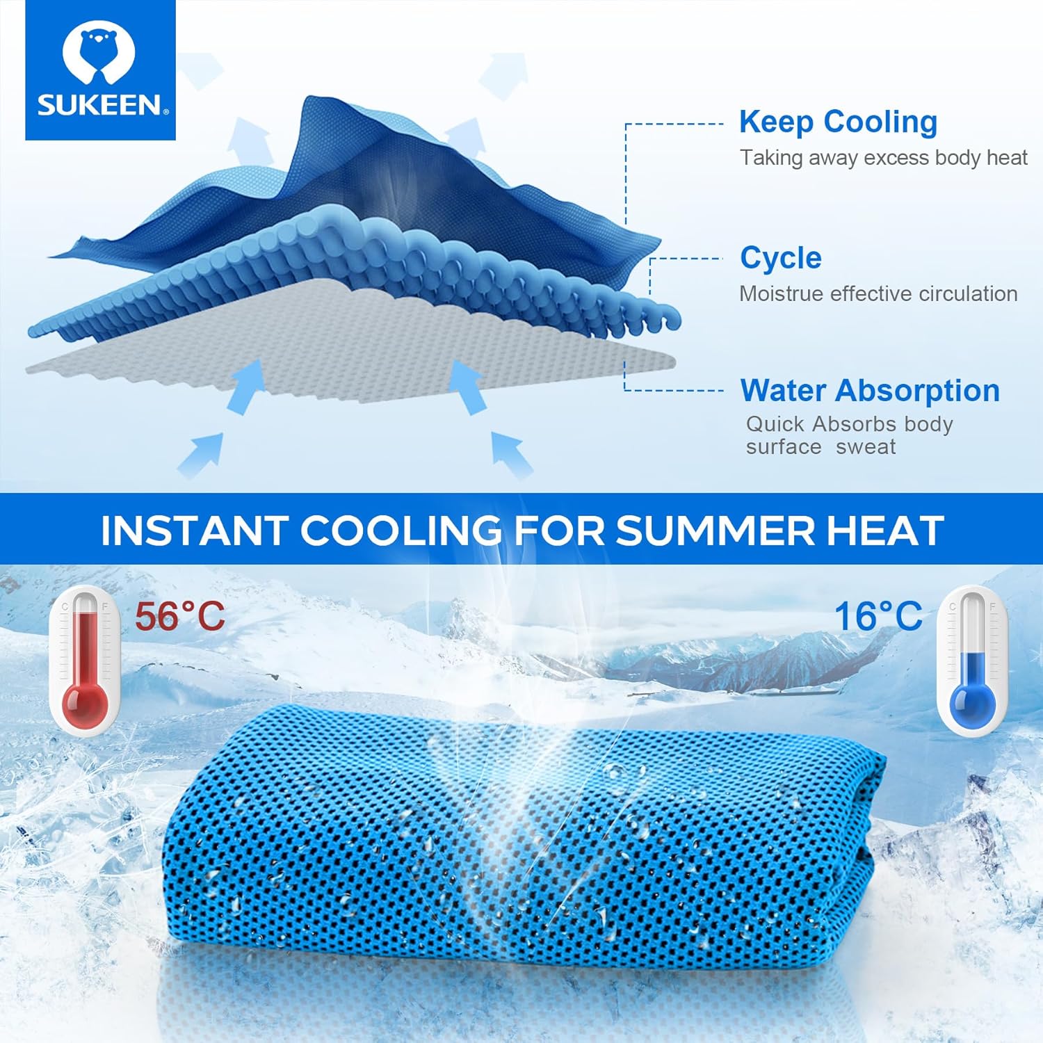 Sukeen cooling towel in use during an outdoor activity
