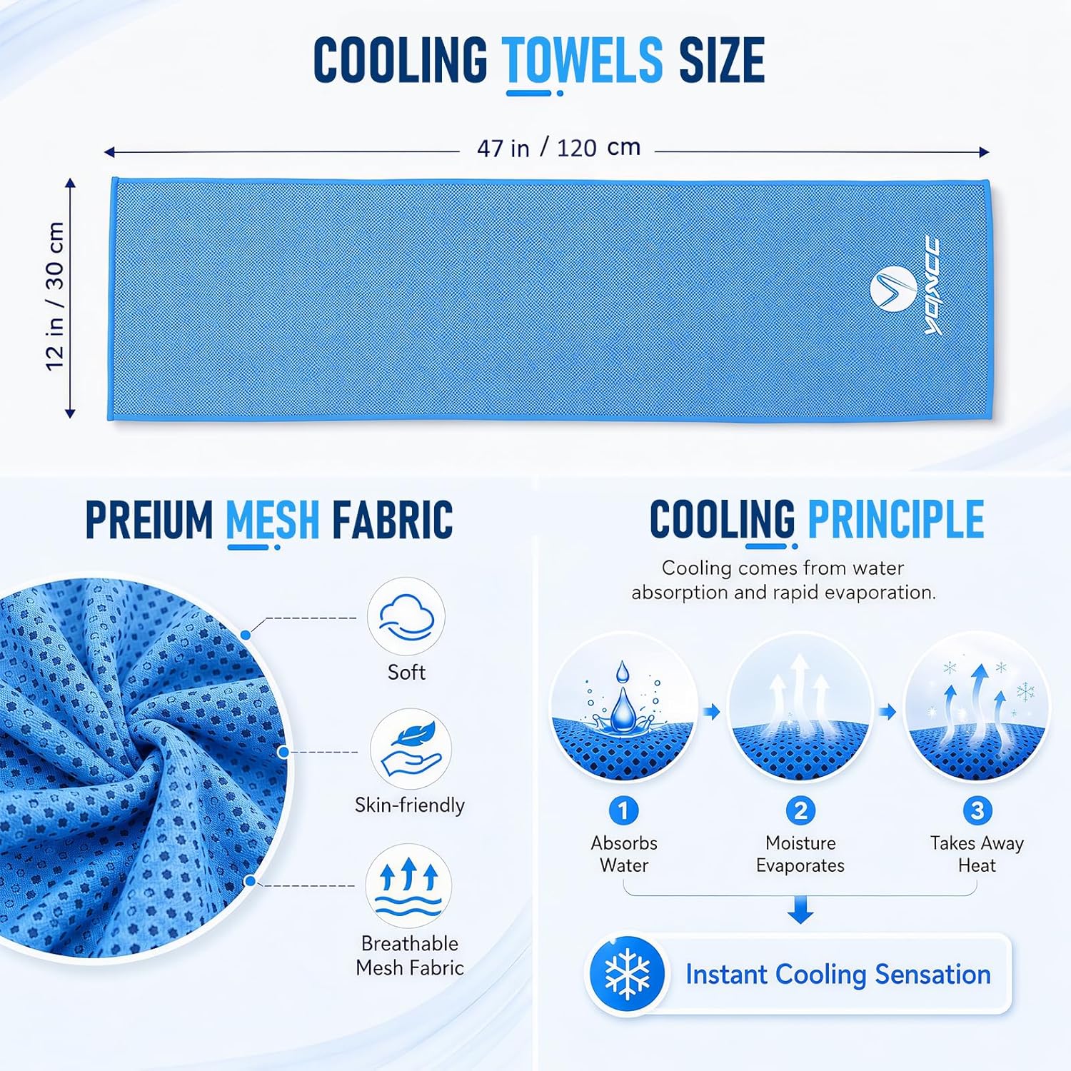 YQXCC cooling towel draped around the neck in warm weather