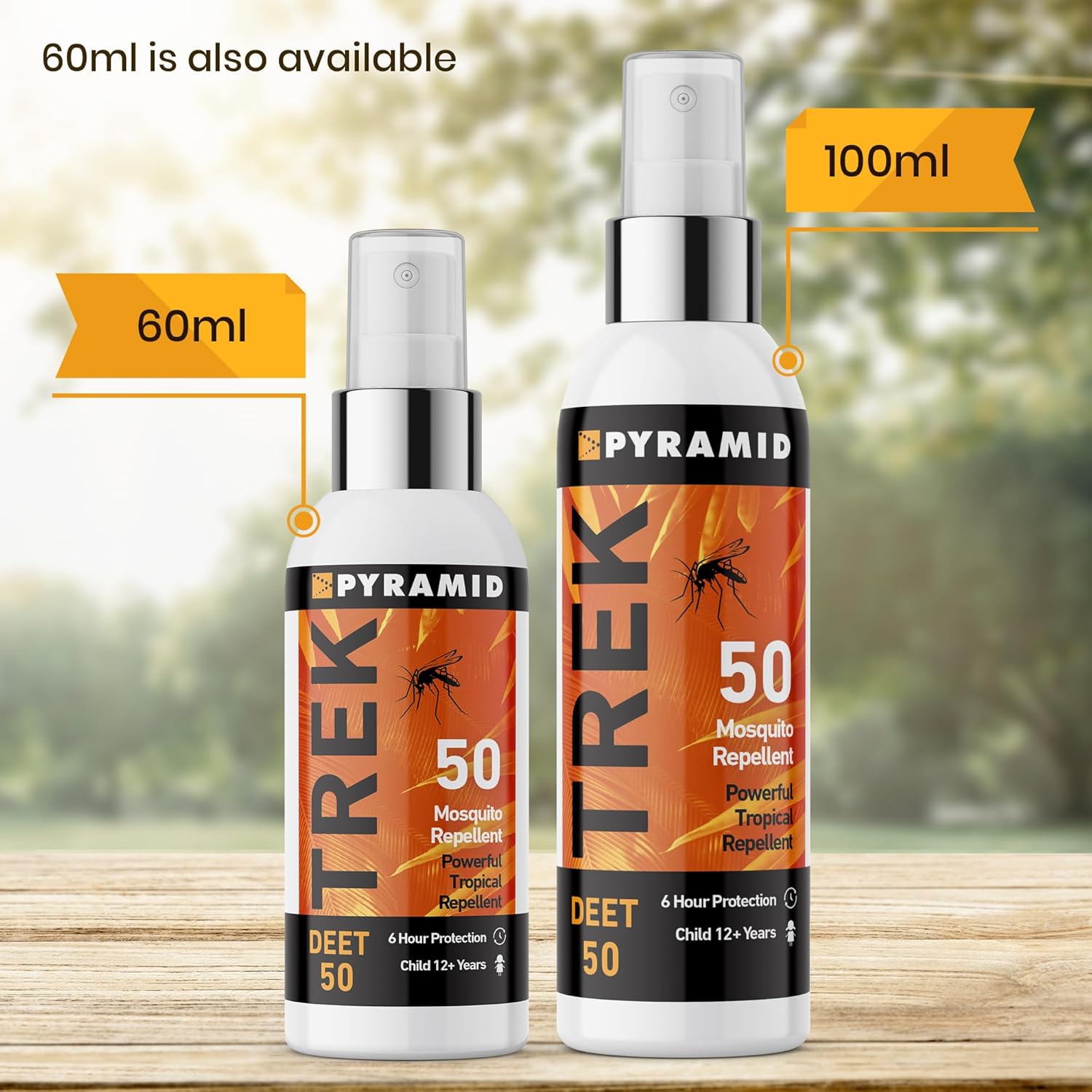 Pyramid Trek 50 insect repellent shown in an outdoor travel context