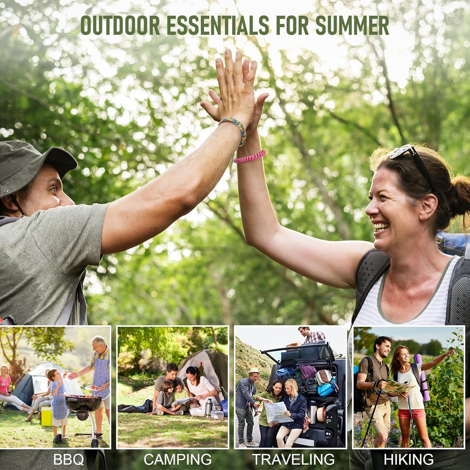 Diswoe mosquito repellent band worn on the wrist outdoors