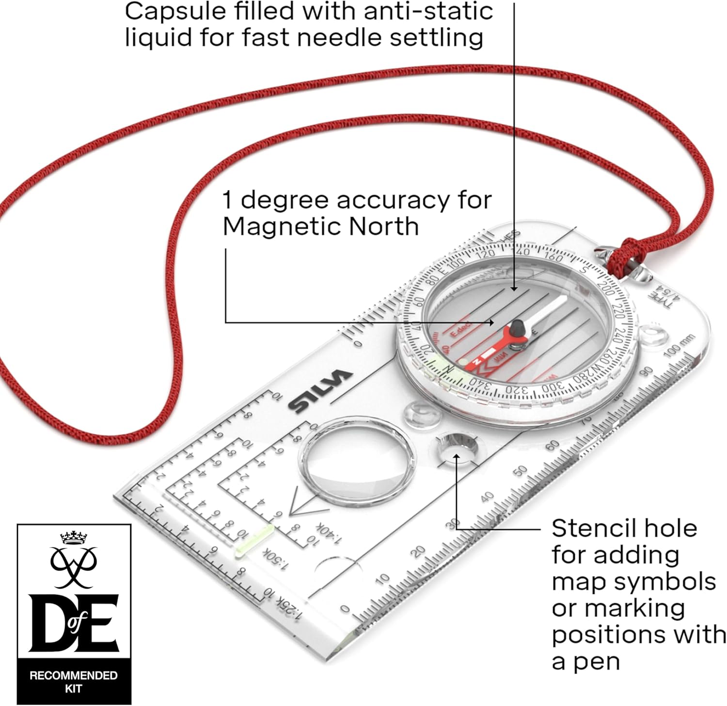 Silva Expedition 4 baseplate compass resting on an Ordnance Survey map