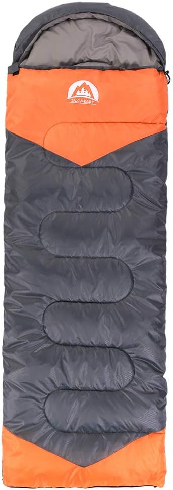 SWTMERRY sleeping bag feature shot showing the unzipped flat layout