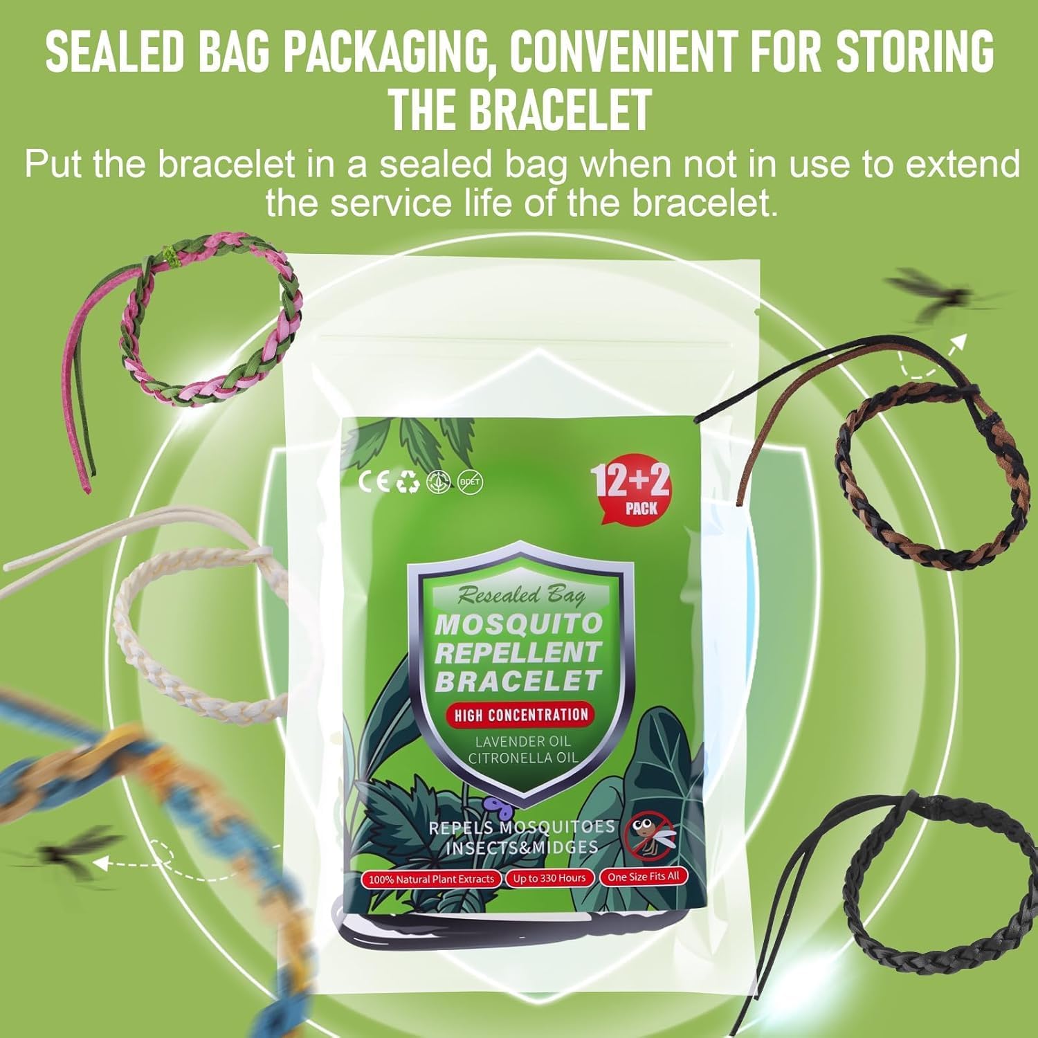 Diswoe DEET-free mosquito repellent bands for adults and children