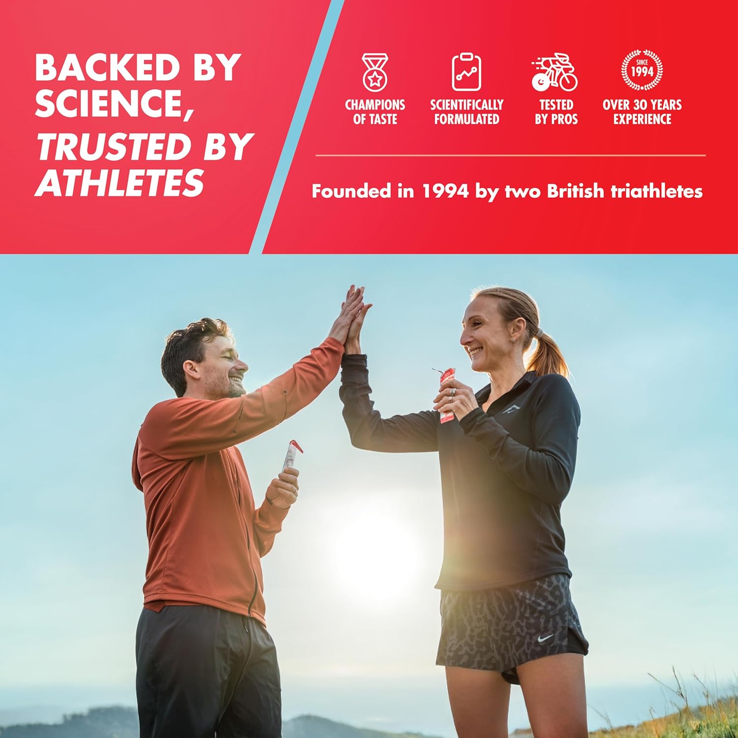 Infographic summarising the HIGH5 350ml bottle's key features