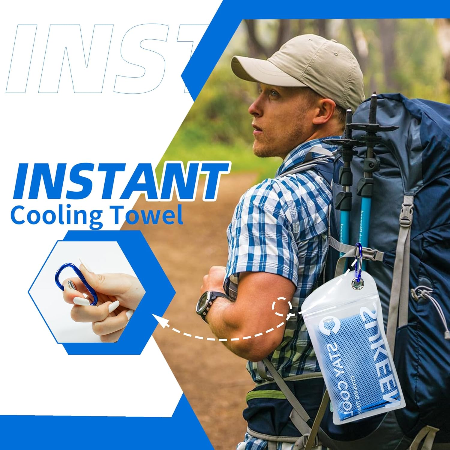 Sukeen cooling towel draped around the neck