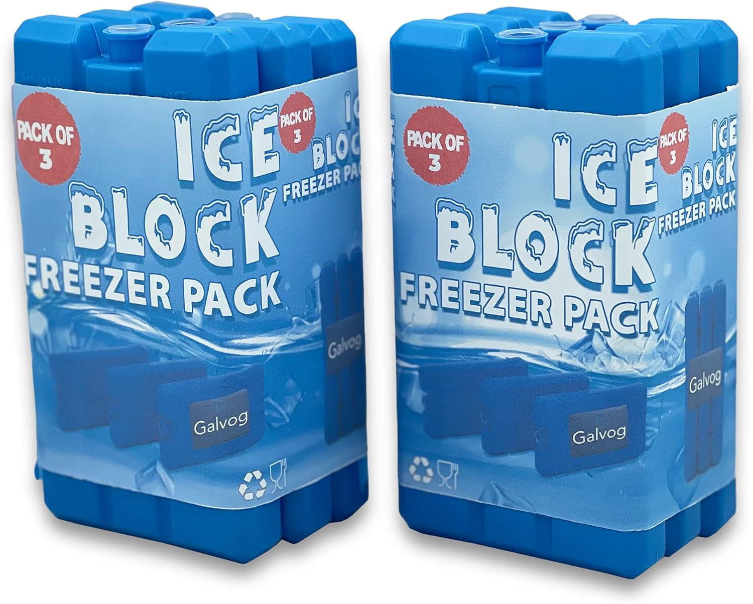 Galvog slim ice block sitting flat inside a soft lunch bag